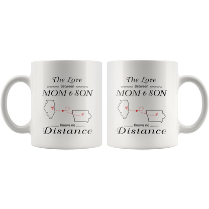 M-20615315-sp-27695 - [ Illinois | Iowa ] (mug_11oz_white) The Love Between Mother Mom And Son Knows No Distance Illino