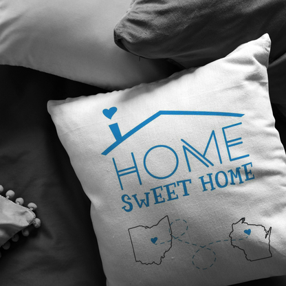 ND-pl20421971-sp-17630 - Map Throw Pillow Covers Ohio Wisconsin - Home Sweet Home OH