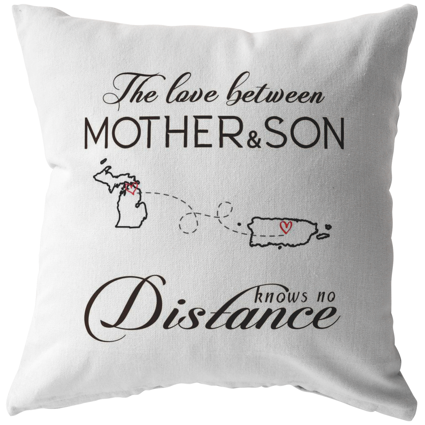 ND-PL21412387-sp-26766 - [ Michigan | Puerto Rico ] (PI_ThrowPillowCovers) Happy Mothers Day Pillow Covers 18x18 - The Love Between Mot
