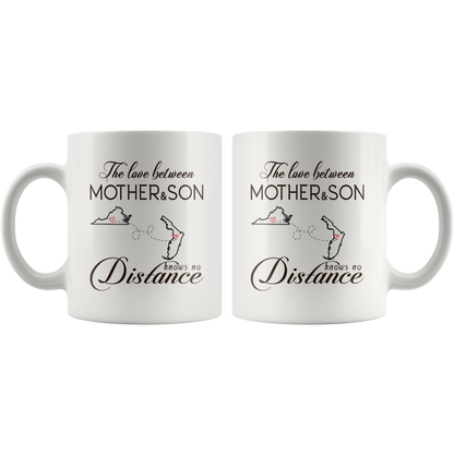 ND20604535-15oz-sp-24337 - [ Virginia | Florida | Mother And Son ]Personalized Long Distance State Coffee Mug - The Love Betwe