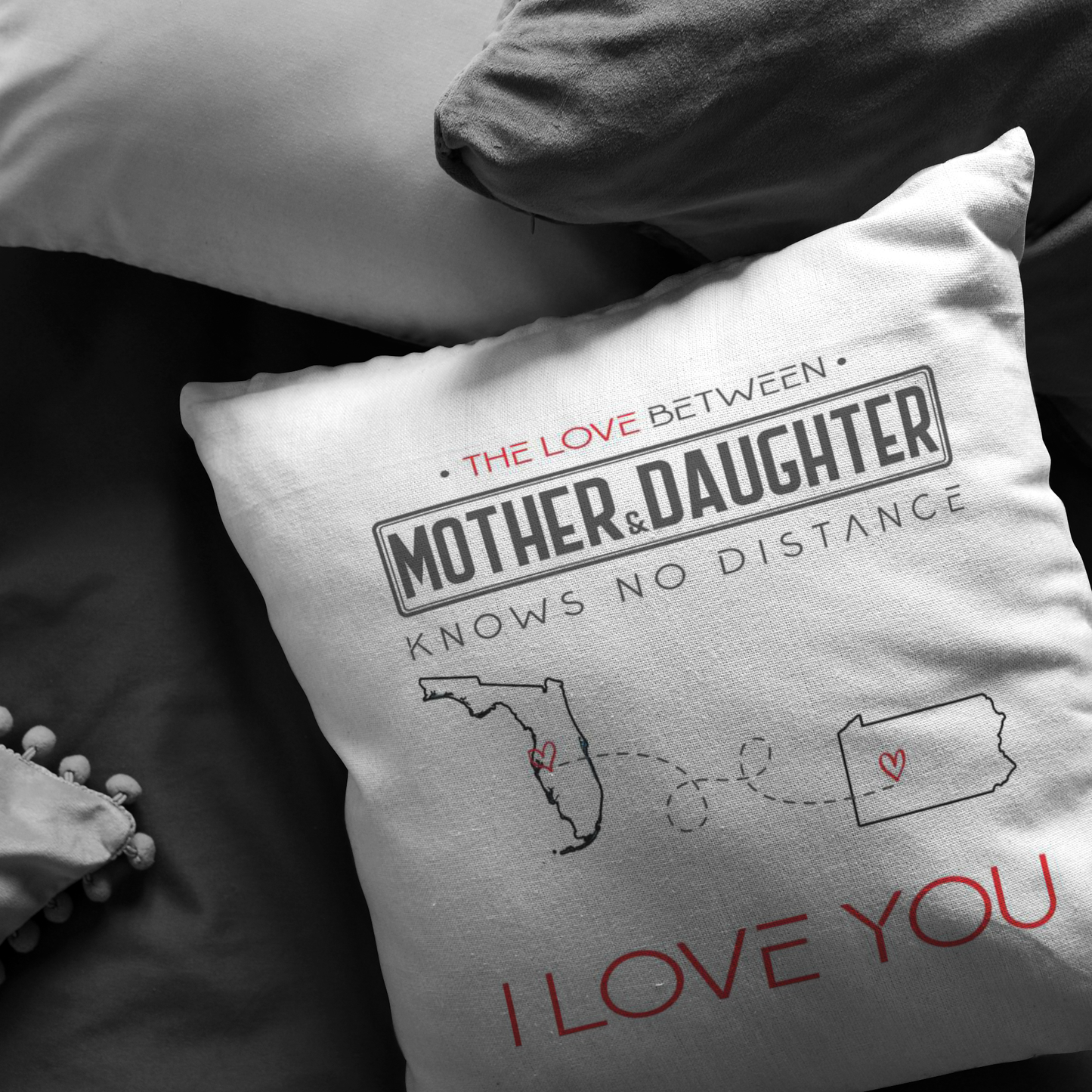 ND-pl20419438-sp-38746 - [ Florida | Pennsylvania | Mother And Daughter ] (PI_ThrowPillowCovers) Happy Decoration Personalized - The Love Between Mother/Fath