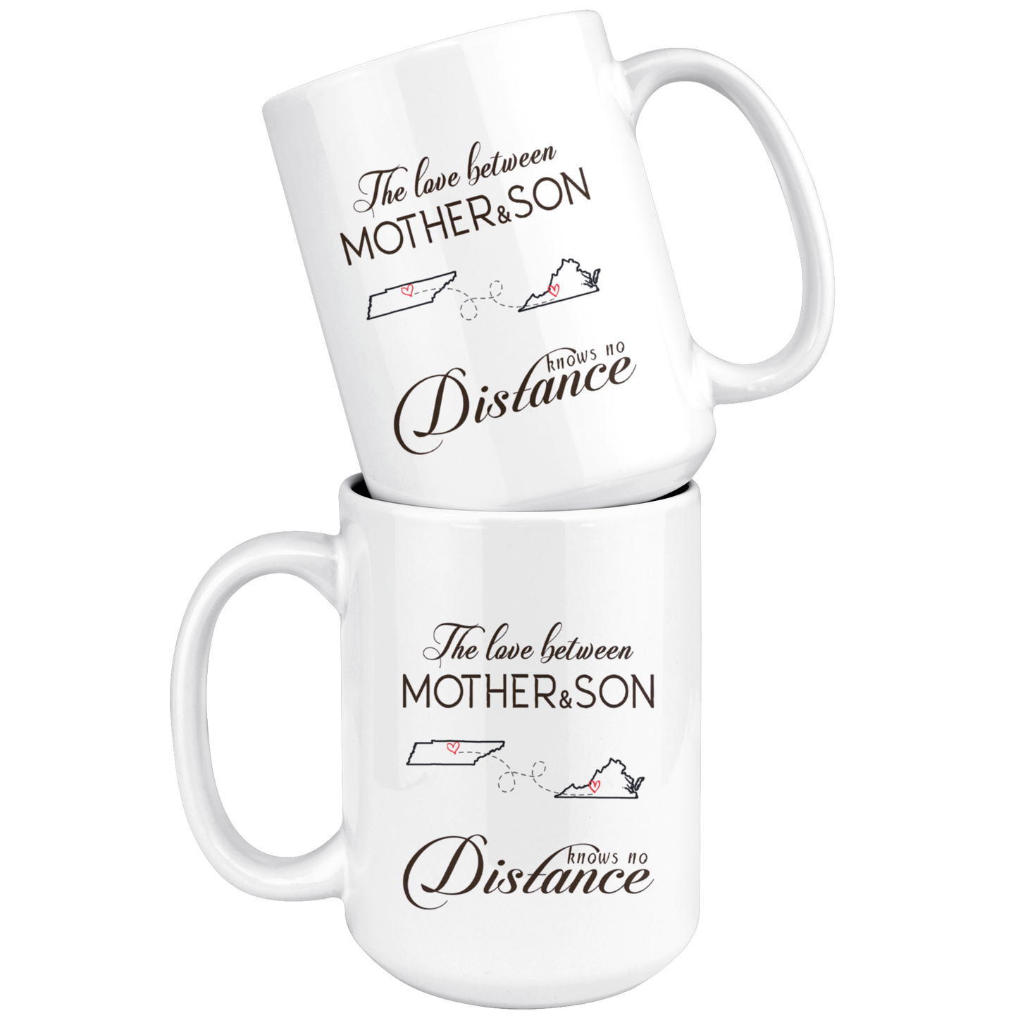 ND20604956-15oz-sp-23890 - [ Tennessee | Virginia ]Long Distance Mug 15 oz Tennessee Virginia - The Love Betwee