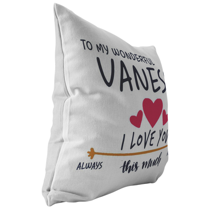 PL-21250800-sp-22619 - Valentines Day Pillow Covers 18x18 - to My Wonderful Vanessa