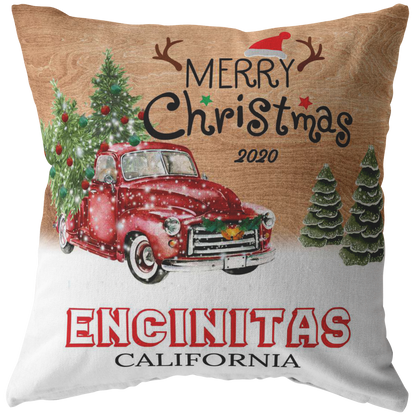 PL-20884862-sp-38013 - [ Encinitas | California ] (PI_ThrowPillowCovers) Merry Christmas Encinitas California CA State 2020 - Home De