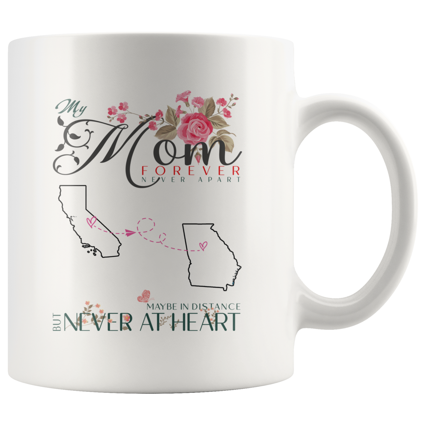 M-20447113-sp-24032 - [ California | Georgia | 1 ]Mothers Day Gifts Coffee Mug Distance California Georgia My