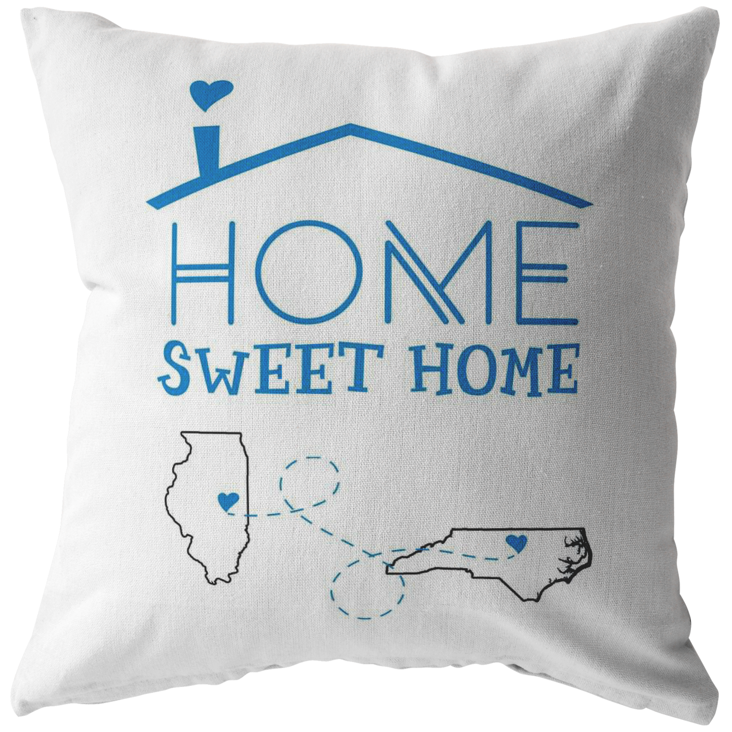 ND-pl20421675-sp-15547 - Map Throw Pillow Covers Illinois North Carolina - Home Sweet
