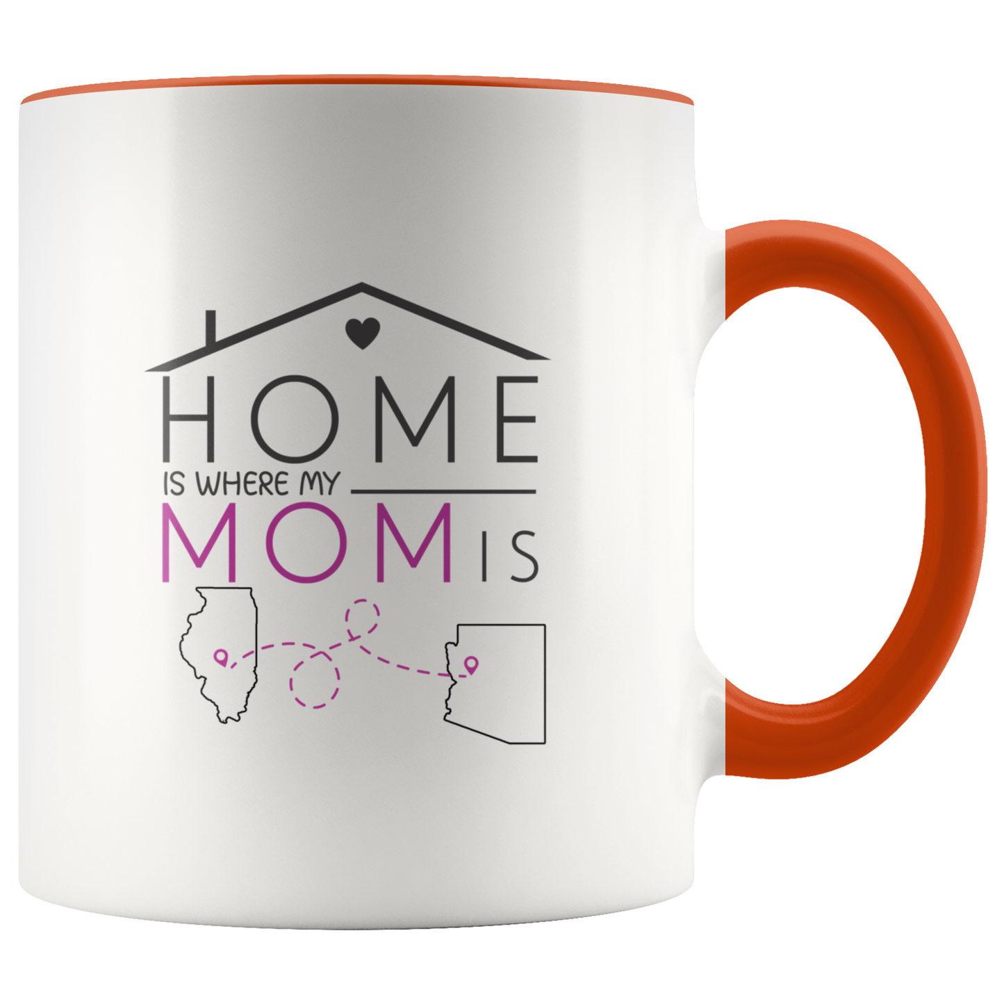 ND-21327323-sp-23729 - [ Illinois | Arizona ]Long Distance Mothers Day Mug Illinois Arizona - Home Is Wh