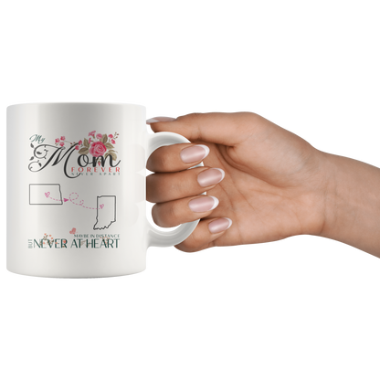 M-20321571-sp-23524 - [ North Dakota | Indiana ]Personalized Mothers Day Coffee Mug - My Mom Forever Never A