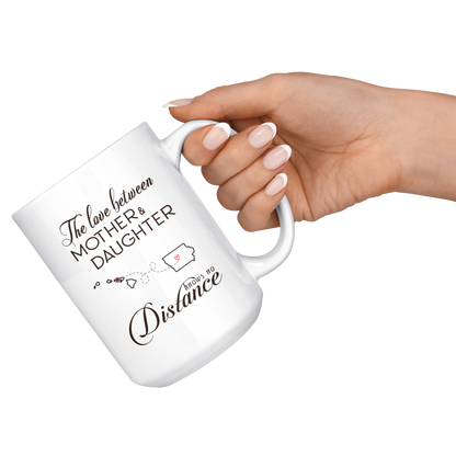 ND20604535-15oz-sp-24277 - [ Hawaii | Iowa | Mother And Daughter ]Personalized Long Distance State Coffee Mug - The Love Betwe