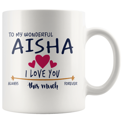 M-20477612-sp-24210 - [ Aisha | 1 | 1 ]Valentines Gift For Women Birthday Gift Name Mug - To My Won