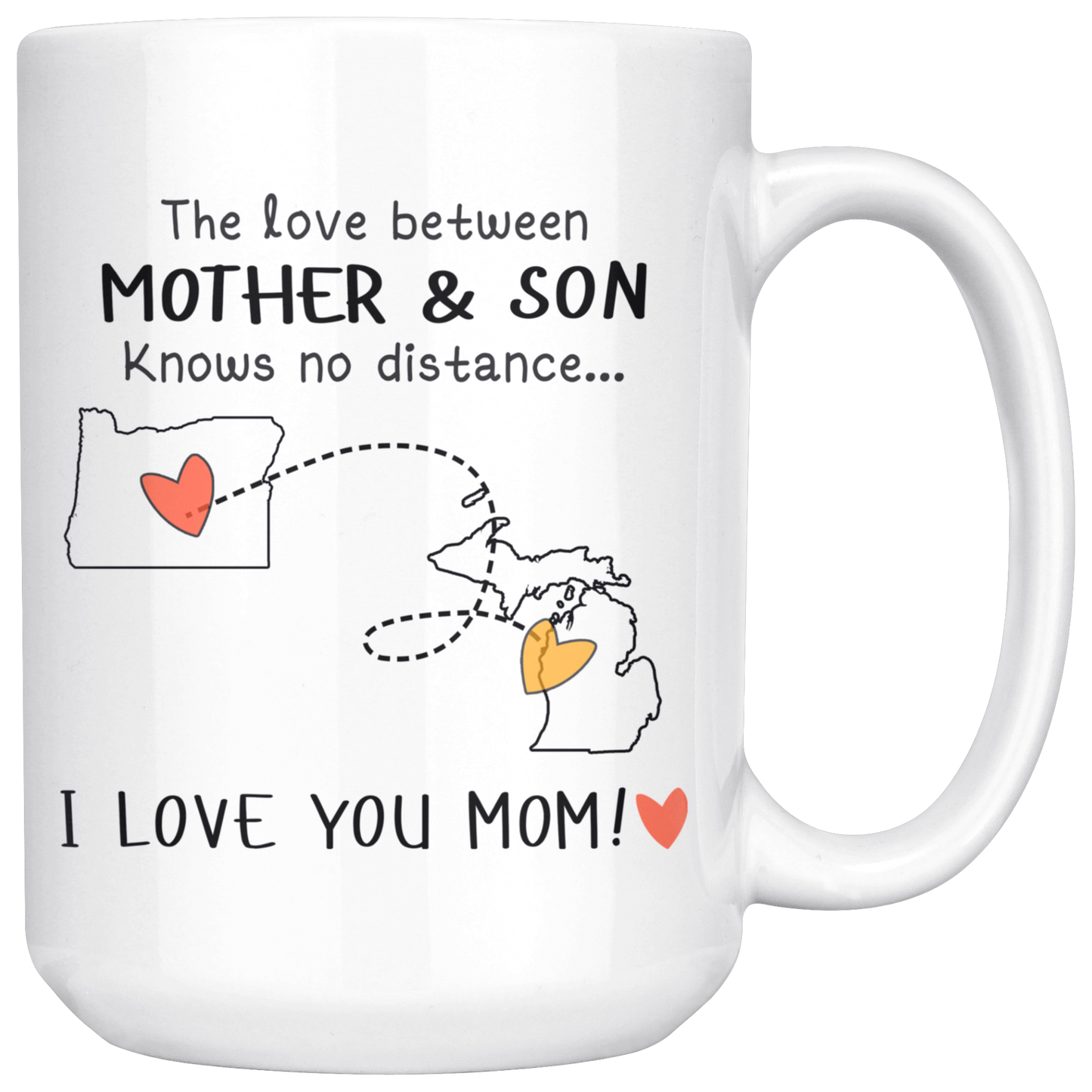 HNV-CUS-GRAND-sp-25845 - [ Oregon | Michigan ] (mug_15oz_white) Mothers Day Gifts Personalized Mother Day Gifts Coffee Mug F