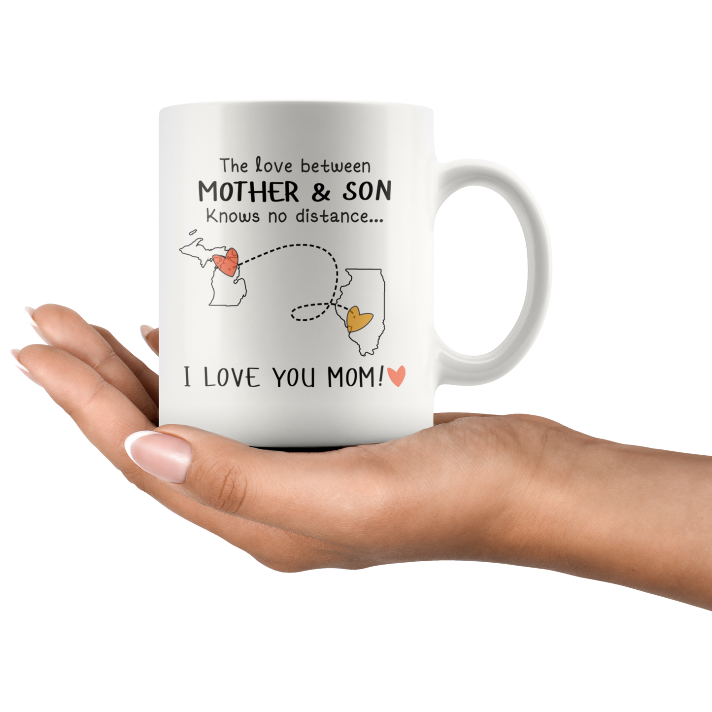 HNV-CUS-GRAND-sp-27697 - [ Michigan | Illinois ] (mug_11oz_white) Mothers Day Gifts Personalized Mother Day Gifts Coffee Mug F