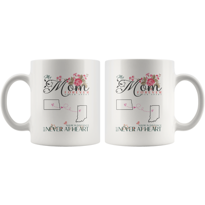 M-20321571-sp-23524 - [ North Dakota | Indiana ]Personalized Mothers Day Coffee Mug - My Mom Forever Never A