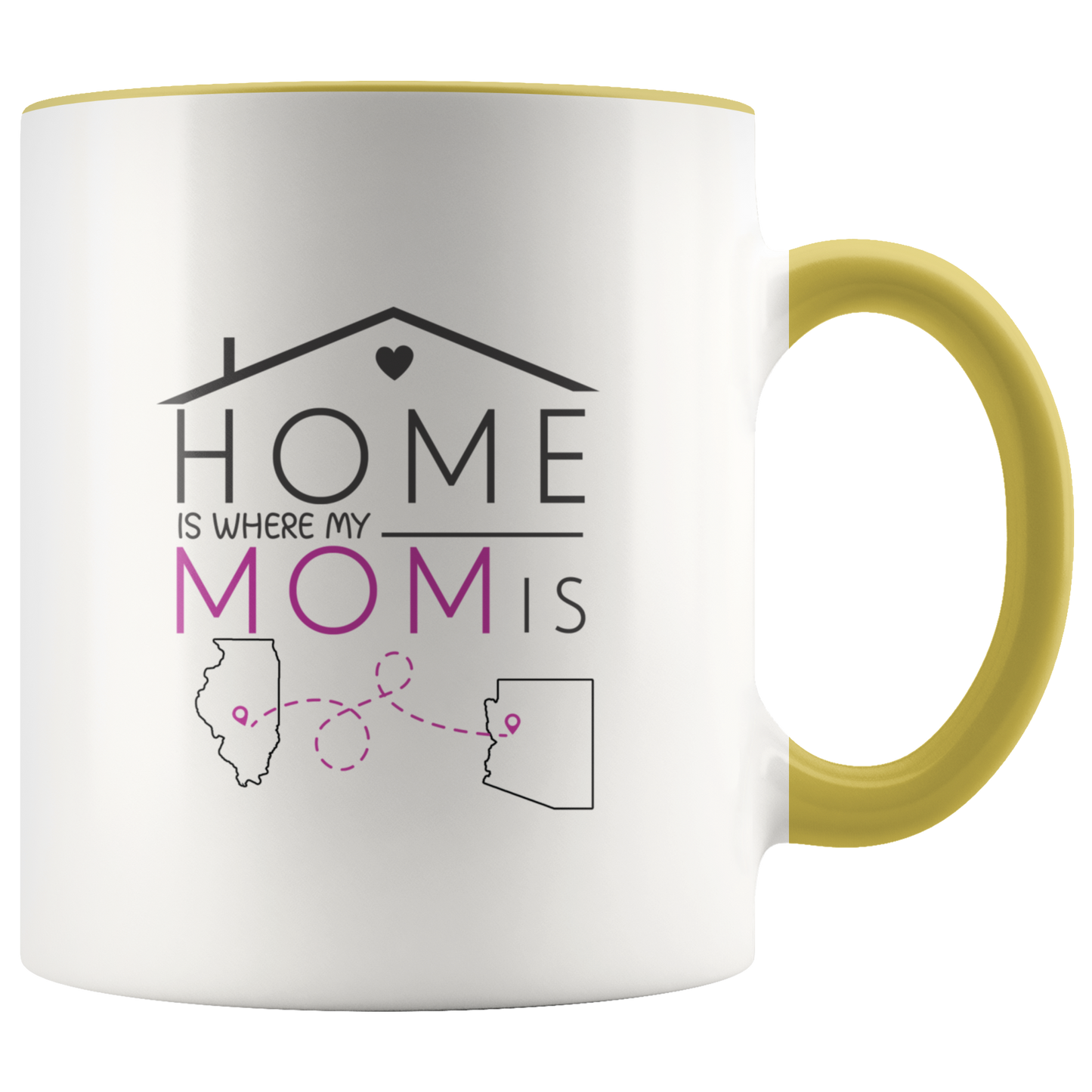 ND-21327323-sp-23729 - [ Illinois | Arizona ]Long Distance Mothers Day Mug Illinois Arizona - Home Is Wh