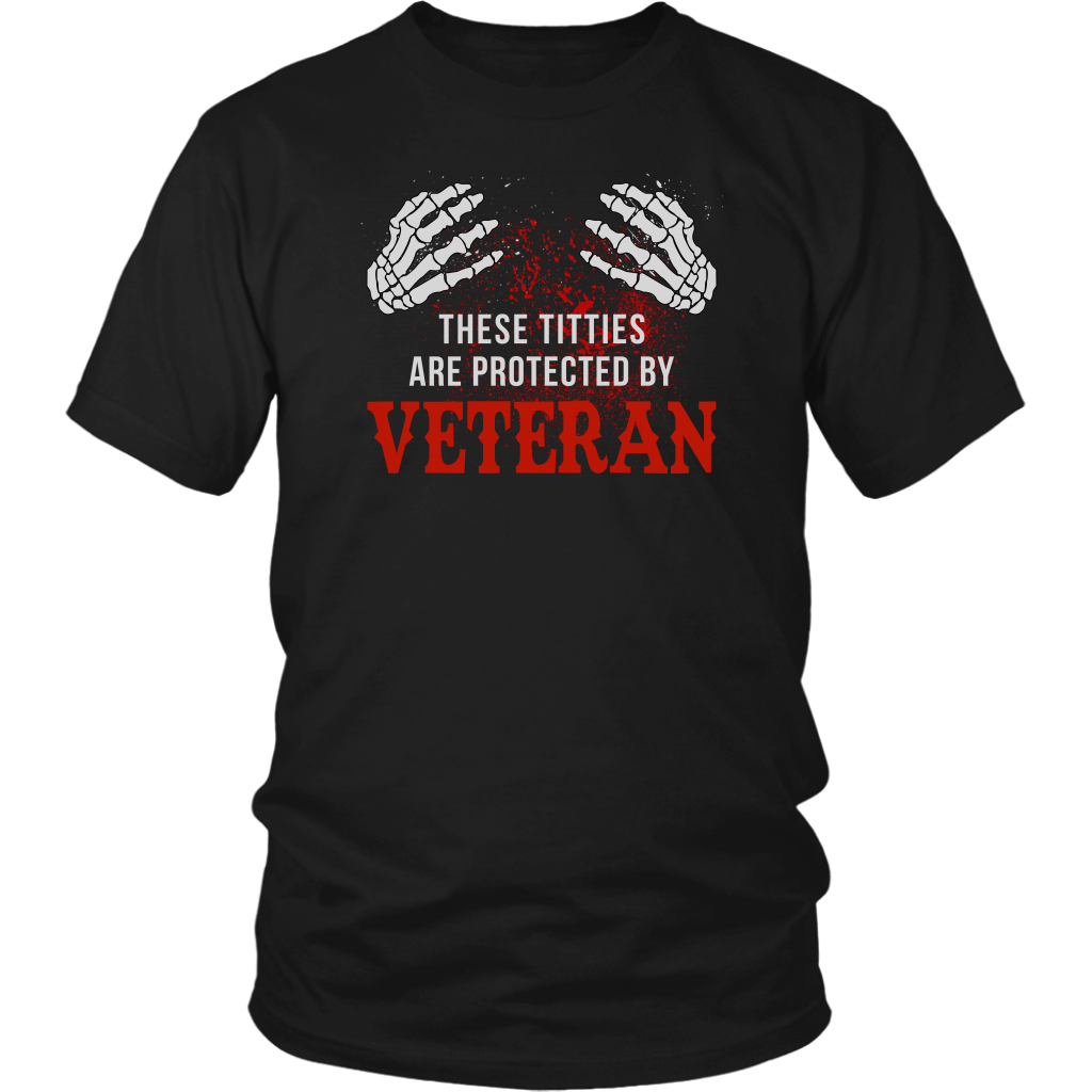 W-20319686-M-sp-24315 - [ Veteran | 1 ]Halloween Shirts For Veteran Wife - These Titties Are Protec