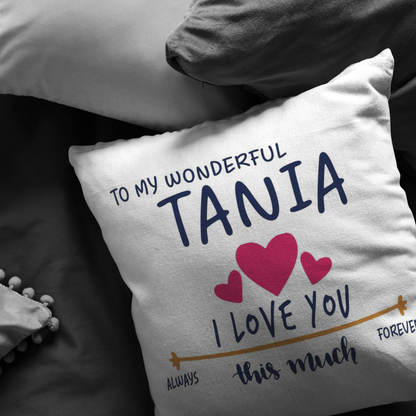 PL-21251358-sp-40718 - [ Tania | 1 | 1 ] (PI_ThrowPillowCovers) Valentines Day Pillow Covers 18x18 - to My Wonderful Tania I