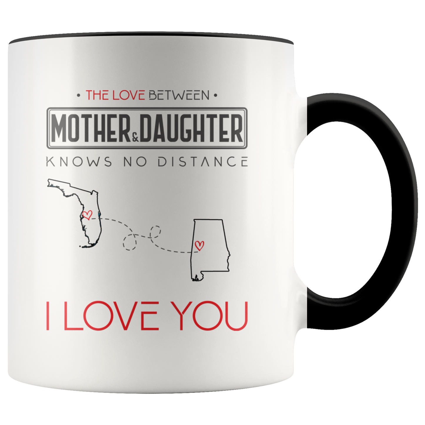 ND-21314080-sp-23852 - [ Florida | Alabama ]Mom And Daughter Accent Mug 11 oz Red - The Love Between Mot