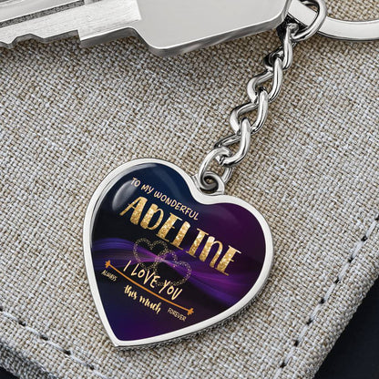KC-22023281-sp-40475 - [ Adeline | 1 | 1 ] (SO_Keychain_Heart) Keychain Accessories With First Name - To My Wonderful Adeli