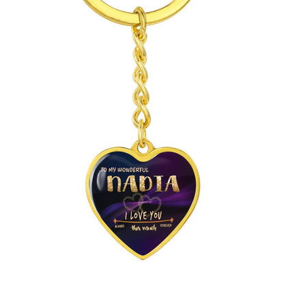 KC-22023501-sp-43955 - [ Nadia | 1 | 1 ] (SO_Keychain_Heart) Keychain Accessories With First Name - To My Wonderful Nadia