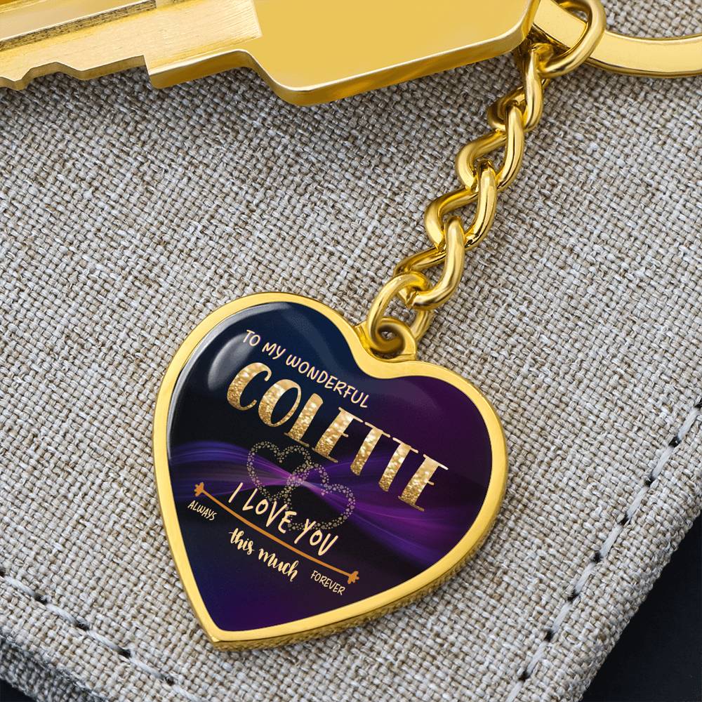 KC-22023497-sp-43706 - [ Colette | 1 | 1 ] (SO_Keychain_Heart) Keychain Accessories With First Name - To My Wonderful Colet