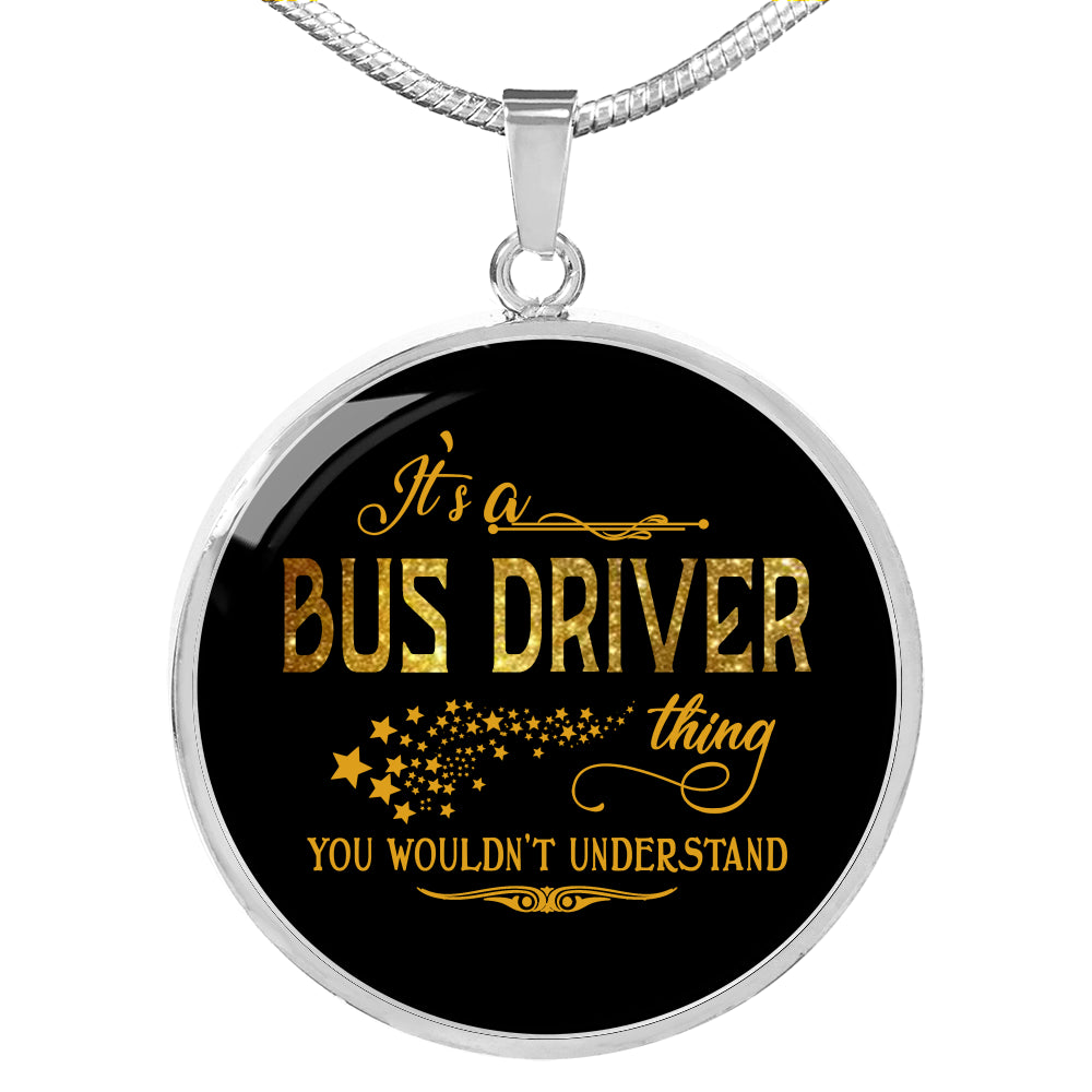 RML-21528121-sp-30289 - [ Bus Driver | 1 | 1 ] (round_necklace) Necklace for Women with Job Bus Driver - Its a Bus Driver T