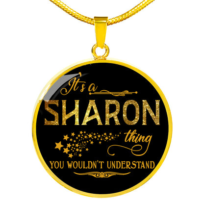 RNL-20318553--sp-30946 - [ Sharon | 1 ] (round_necklace) FamilyGift Name Necklace It is Sharon Thing You Wouldnt Unde