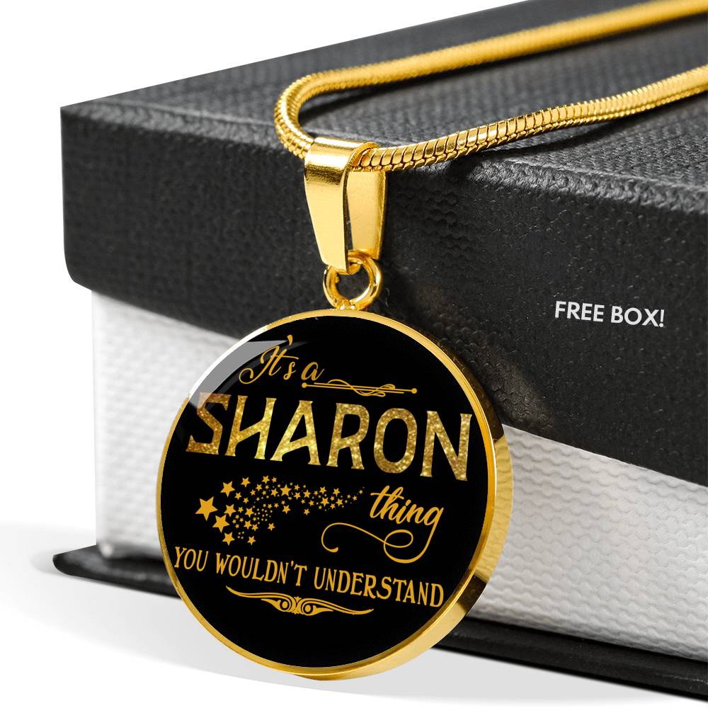 RNL-20318553--sp-30946 - [ Sharon | 1 ] (round_necklace) FamilyGift Name Necklace It is Sharon Thing You Wouldnt Unde