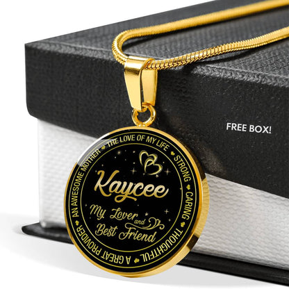 RL-21309511-sp-30375 - [ Kaycee | 1 | 1 ] (SO_Necklace) FamilyGift Necklace with Name Wife Kaycee - The Love of My L