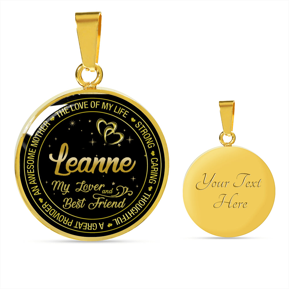 RL-21308831-sp-33139 - [ Leanne | 1 | 1 ] (SO_Necklace) FamilyGift Necklace with Name Wife Leanne - The Love of My L
