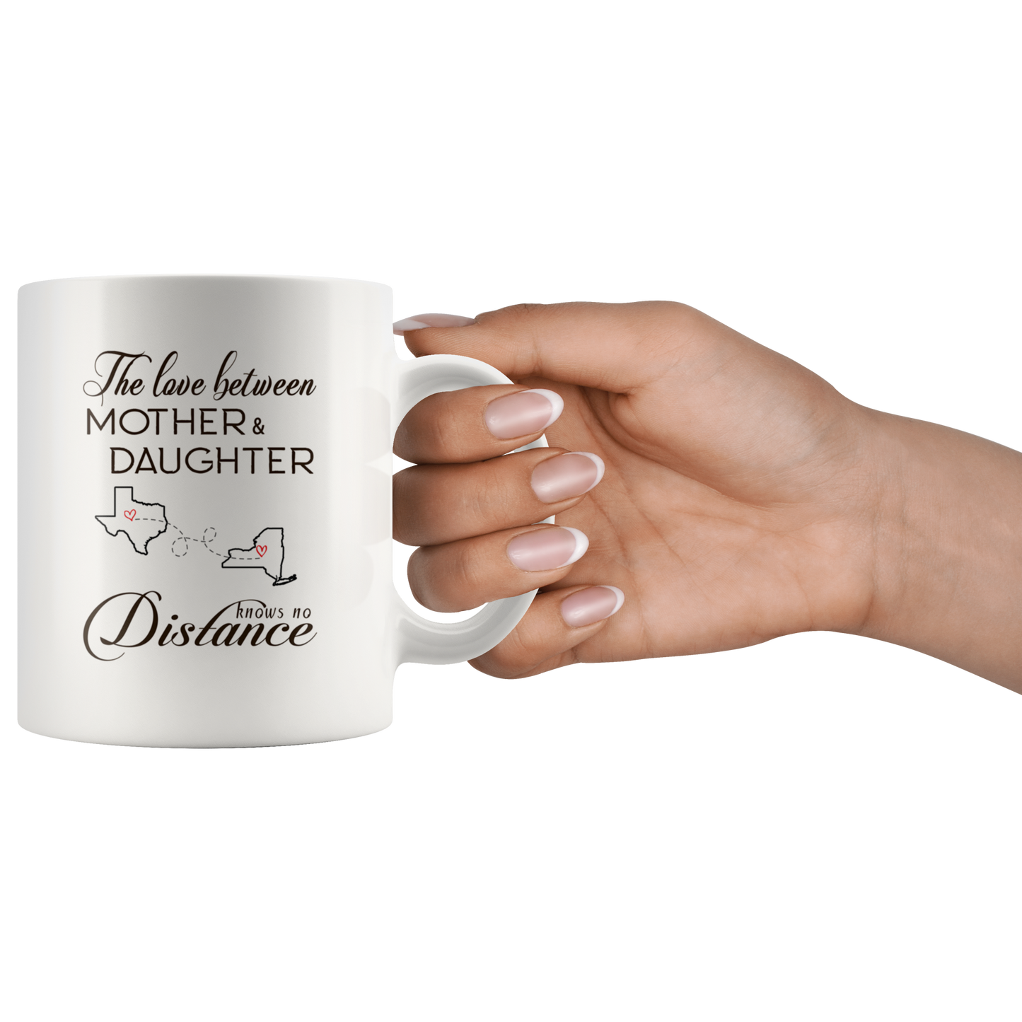 ND20604535-15oz-sp-23927 - [ Texas | New York | Mother And Daughter ]Personalized Long Distance State Coffee Mug - The Love Betwe