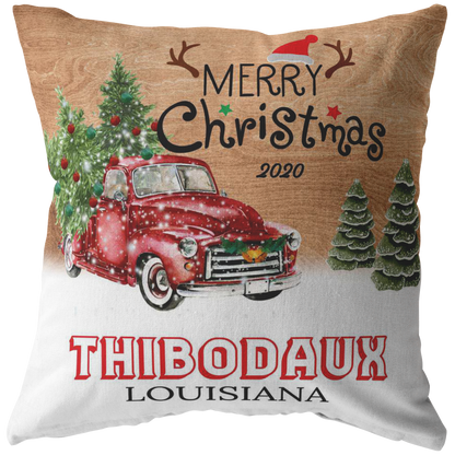 PL-20885721-sp-31359 - [ Thibodaux | Louisiana ] (PI_ThrowPillowCovers) Merry Christmas Thibodaux Louisiana LA State 2020 - Home Dec