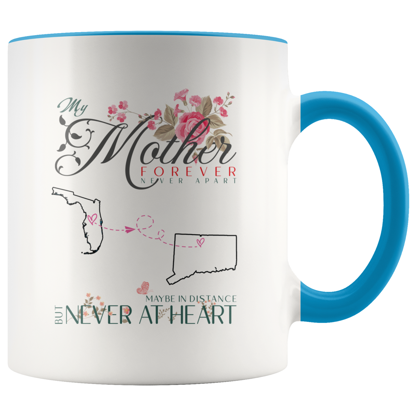 M-21332932-sp-24104 - [ Florida | Connecticut ]Mothers Day Gifts Coffee Mug Distance Florida Connecticut -