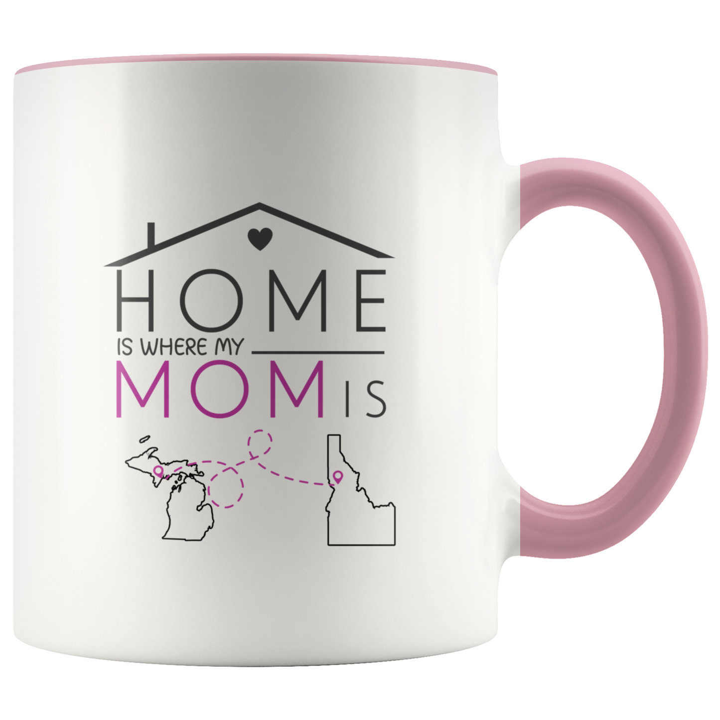 ND-21327738-sp-23540 - [ Michigan | Idaho ]Long Distance Mothers Day Mug Michigan Idaho - Home Is Wher