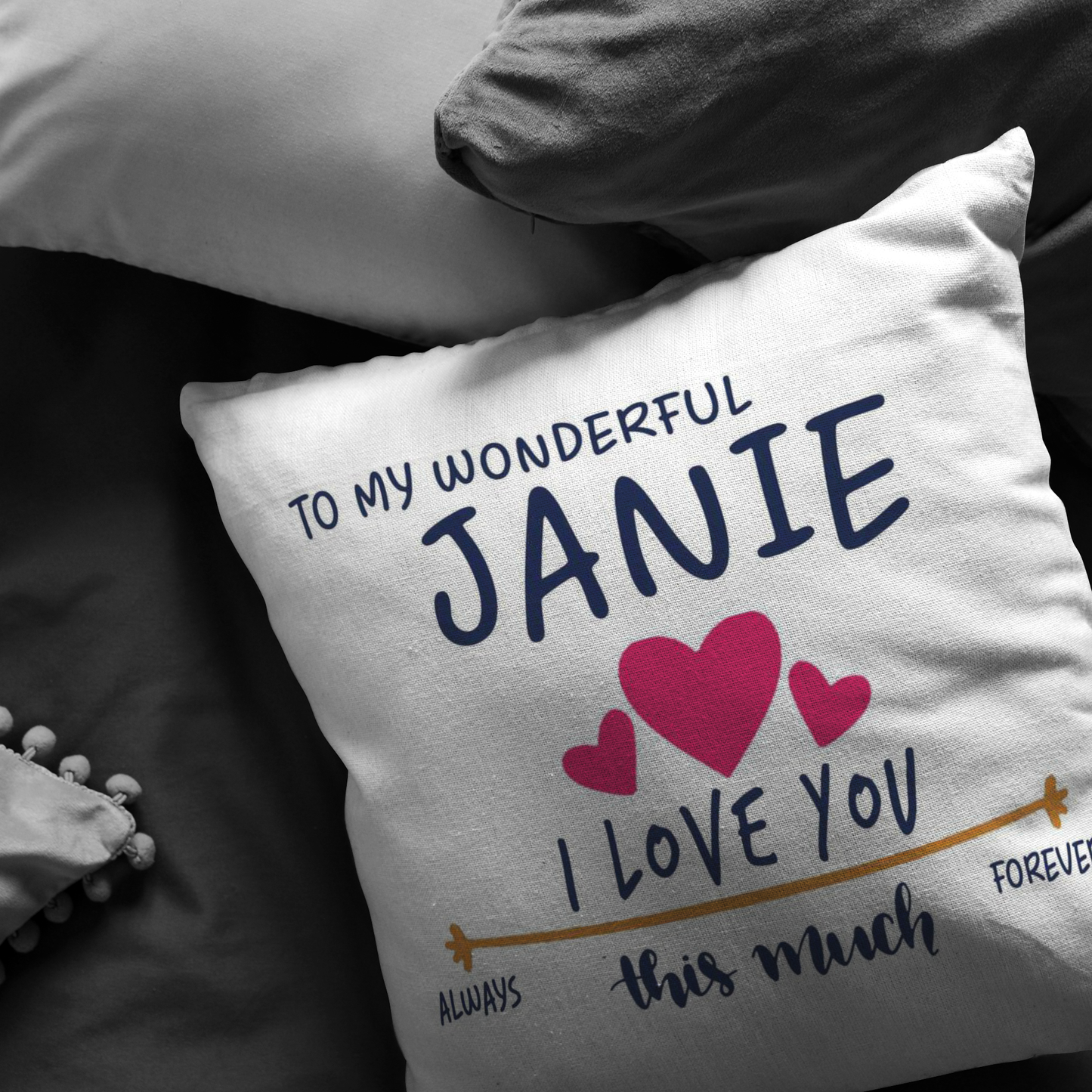 PL-21250933-sp-22416 - Valentines Day Pillow Covers 18x18 - to My Wonderful Janie I