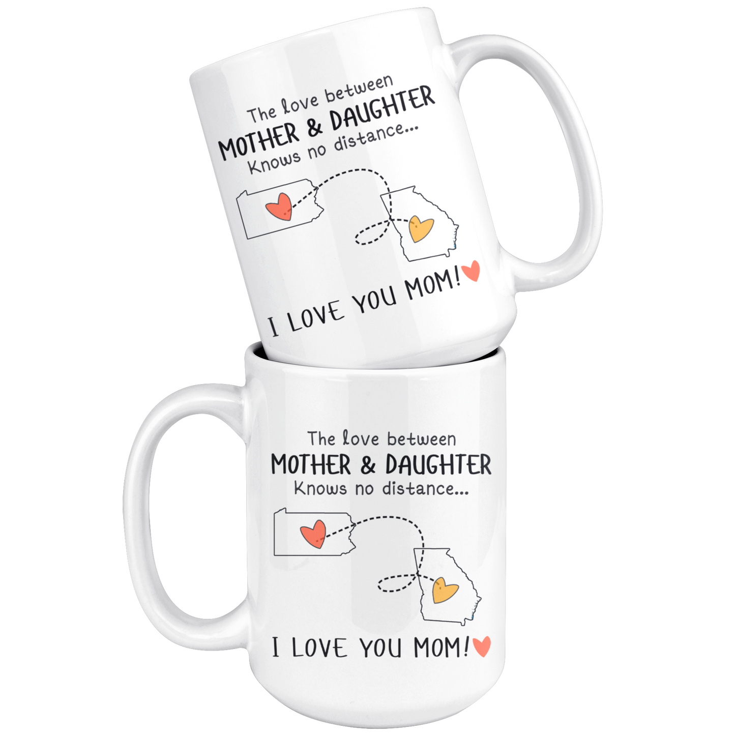 HNV-CUS-GRAND-sp-25929 - [ Pennsylvania | Georgia ] (mug_15oz_white) Mothers Day Gifts Personalized Mother Day Gifts Coffee Mug F