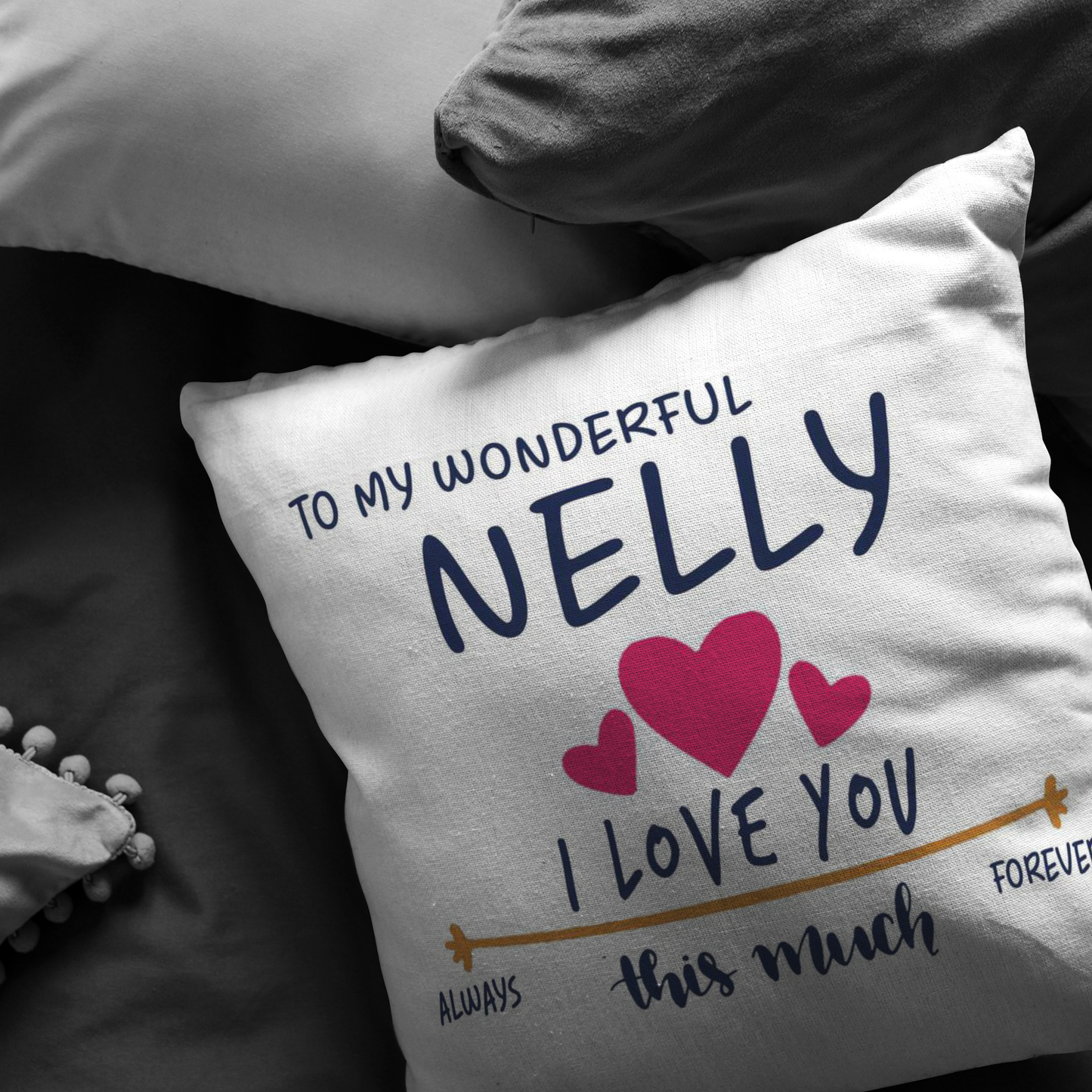 PL-21252056-sp-44639 - [ Nelly | 1 | 1 ] (PI_ThrowPillowCovers) Valentines Day Pillow Covers 18x18 - to My Wonderful Nelly I