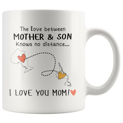 MUG0120569468-sp-26565 - [ Ontario | Newfoundland and Labrador ] (mug_11oz_white) Mothers Day Gifts from Son - The Love Between Mother and So