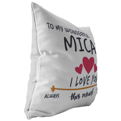 PL-21251894-sp-38807 - [ Micah | 1 | 1 ] (PI_ThrowPillowCovers) Valentines Day Pillow Covers 18x18 - to My Wonderful Micah I