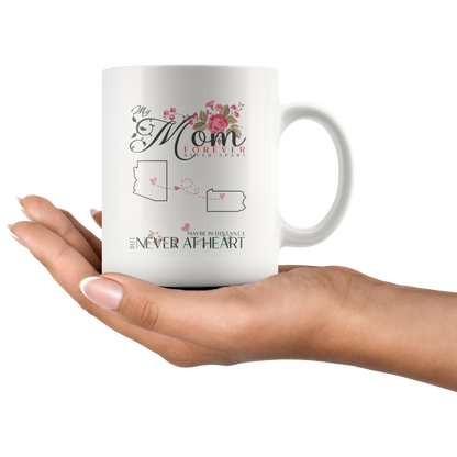 M-20321571-sp-24110 - [ Arizona | Pennsylvania ]Personalized Mothers Day Coffee Mug - My Mom Forever Never A