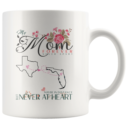 M-20447201-sp-26749 - [ Texas | Florida | 1 ] (mug_11oz_white) Mothers Day Gifts Coffee Mug Distance Texas Florida My Mom F