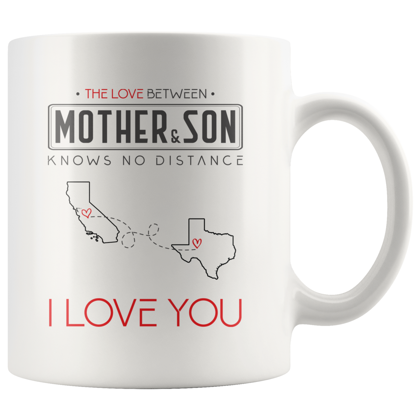 ND20430129-sp-26607 - [ California | Texas | 1 ] (mug_11oz_white) Christmas Mug Long Distance Mug California Texas - The Love