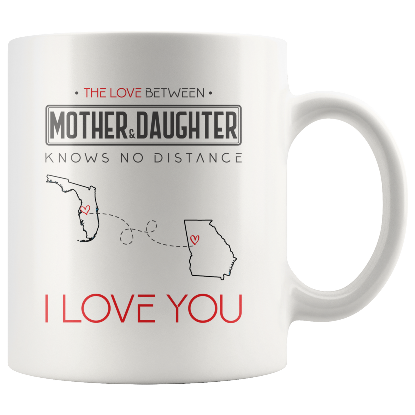 ND-21314071-sp-24139 - [ Florida | Georgia ]Mom And Daughter Accent Mug 11 oz Red - The Love Between Mot