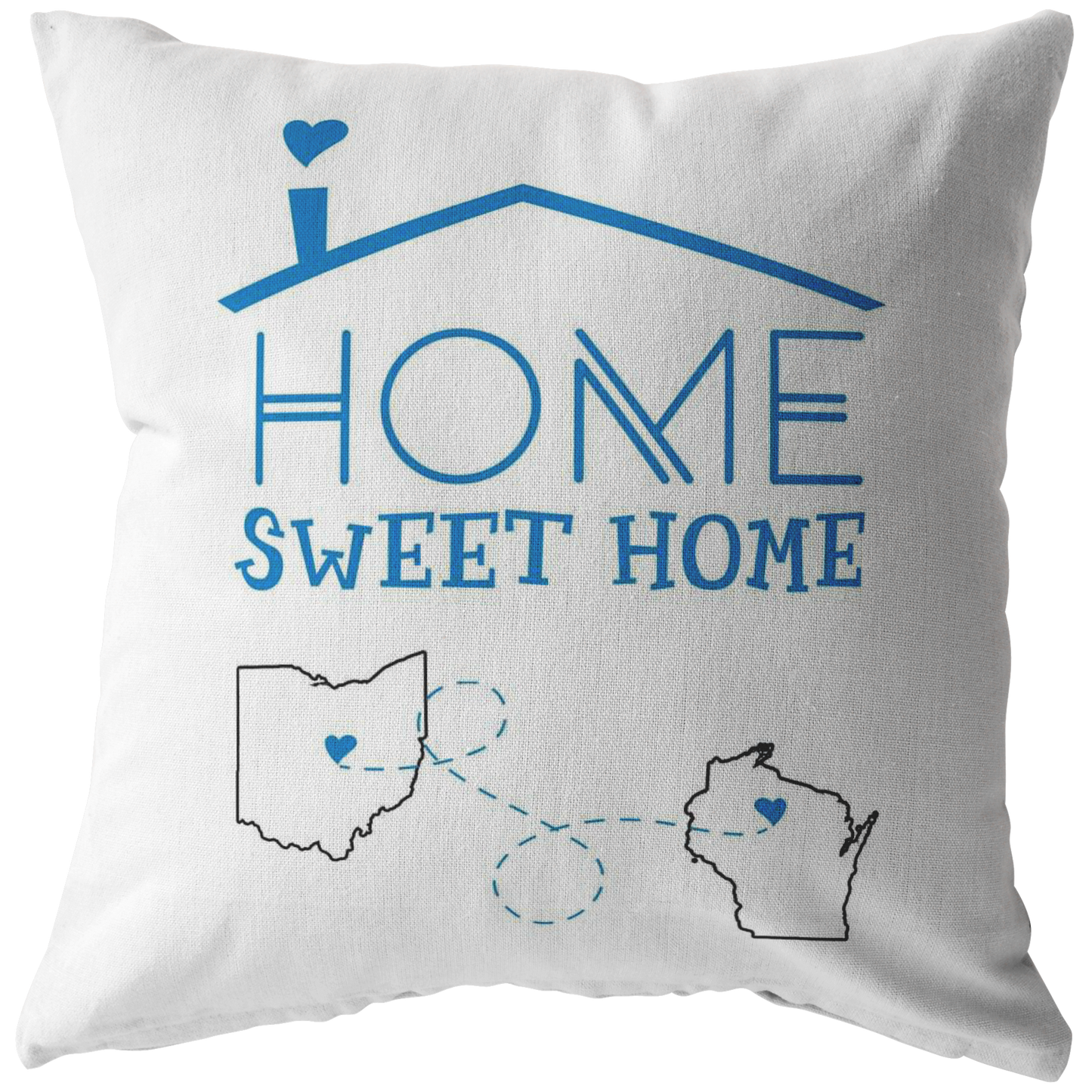 ND-pl20421971-sp-17630 - Map Throw Pillow Covers Ohio Wisconsin - Home Sweet Home OH