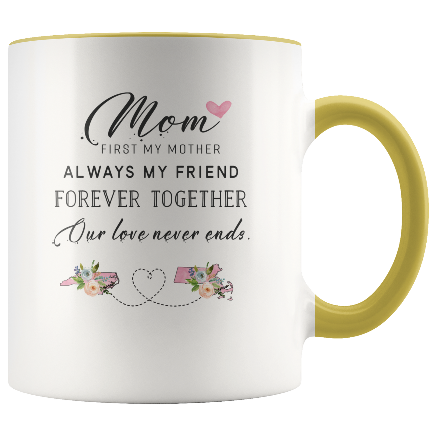 ND-21359198-sp-23808 - [ North Carolina | Massachusetts ]Mothers Day Accent Mug Red - Mom, First My Mother Always My