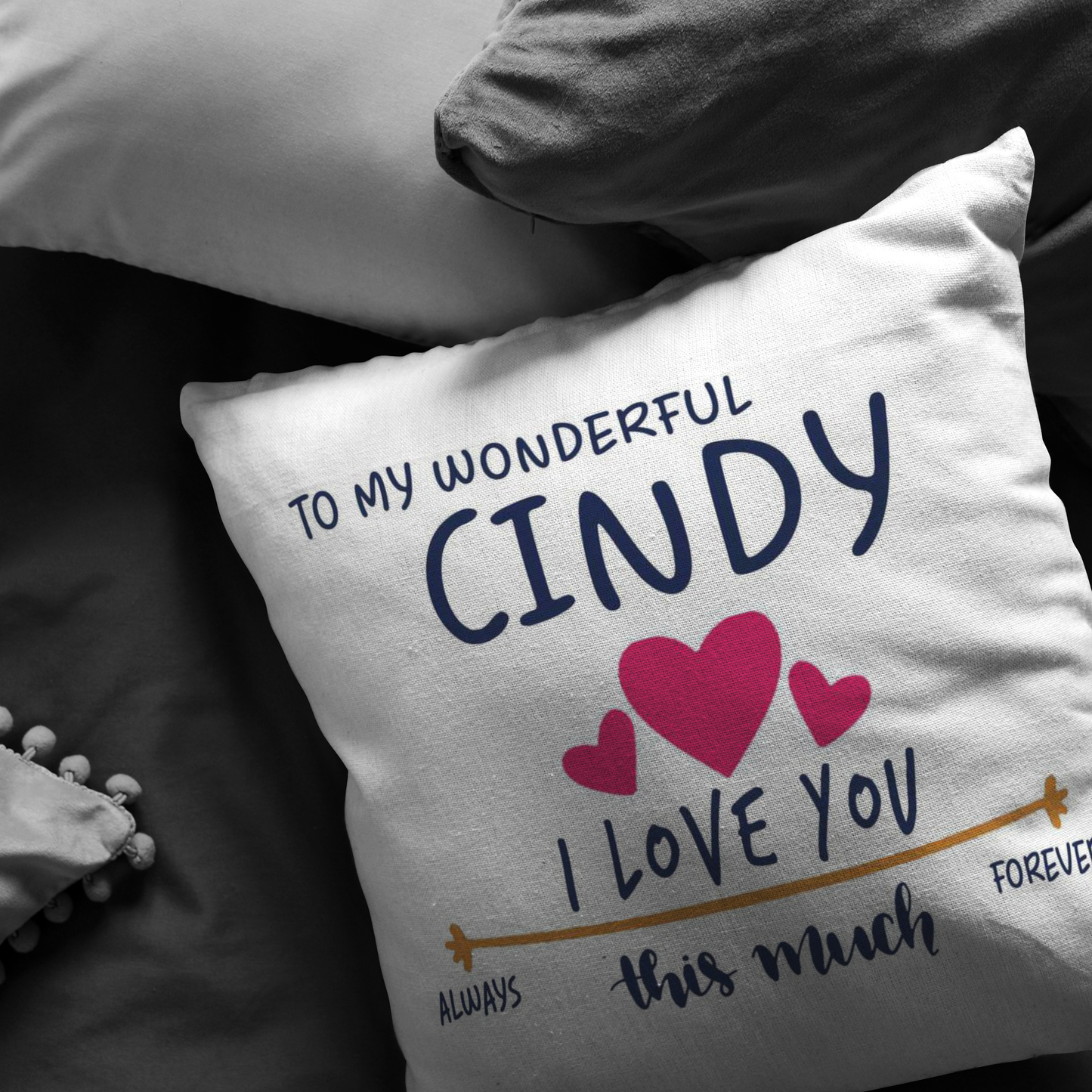 PL-21250723-sp-27489 - [ Cindy | 1 | 1 ] (PI_ThrowPillowCovers) Valentines Day Pillow Covers 18x18 - to My Wonderful Cindy I