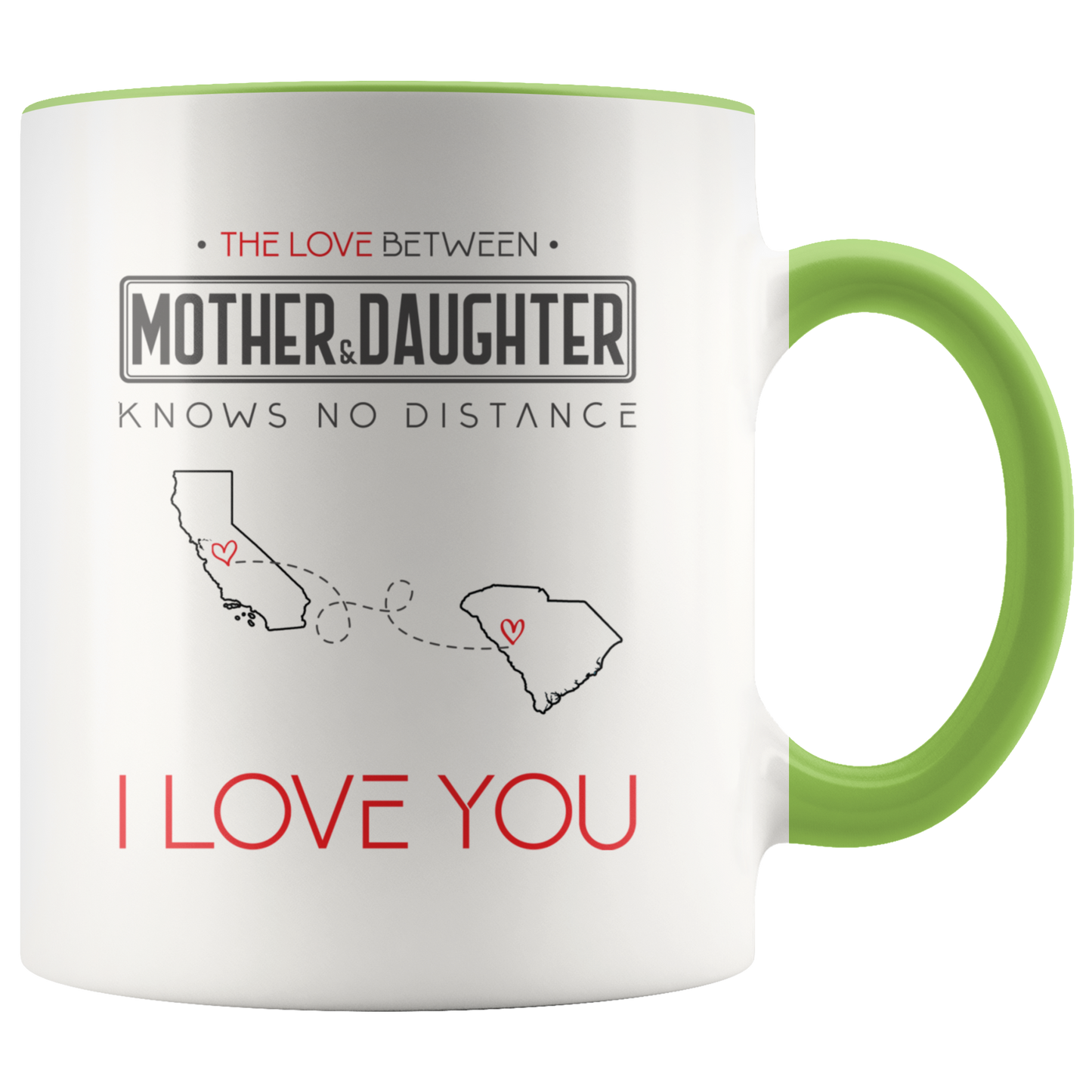 ND-21313785-sp-24079 - [ California | South Carolina ]Mom And Daughter Accent Mug 11 oz Red - The Love Between Mot
