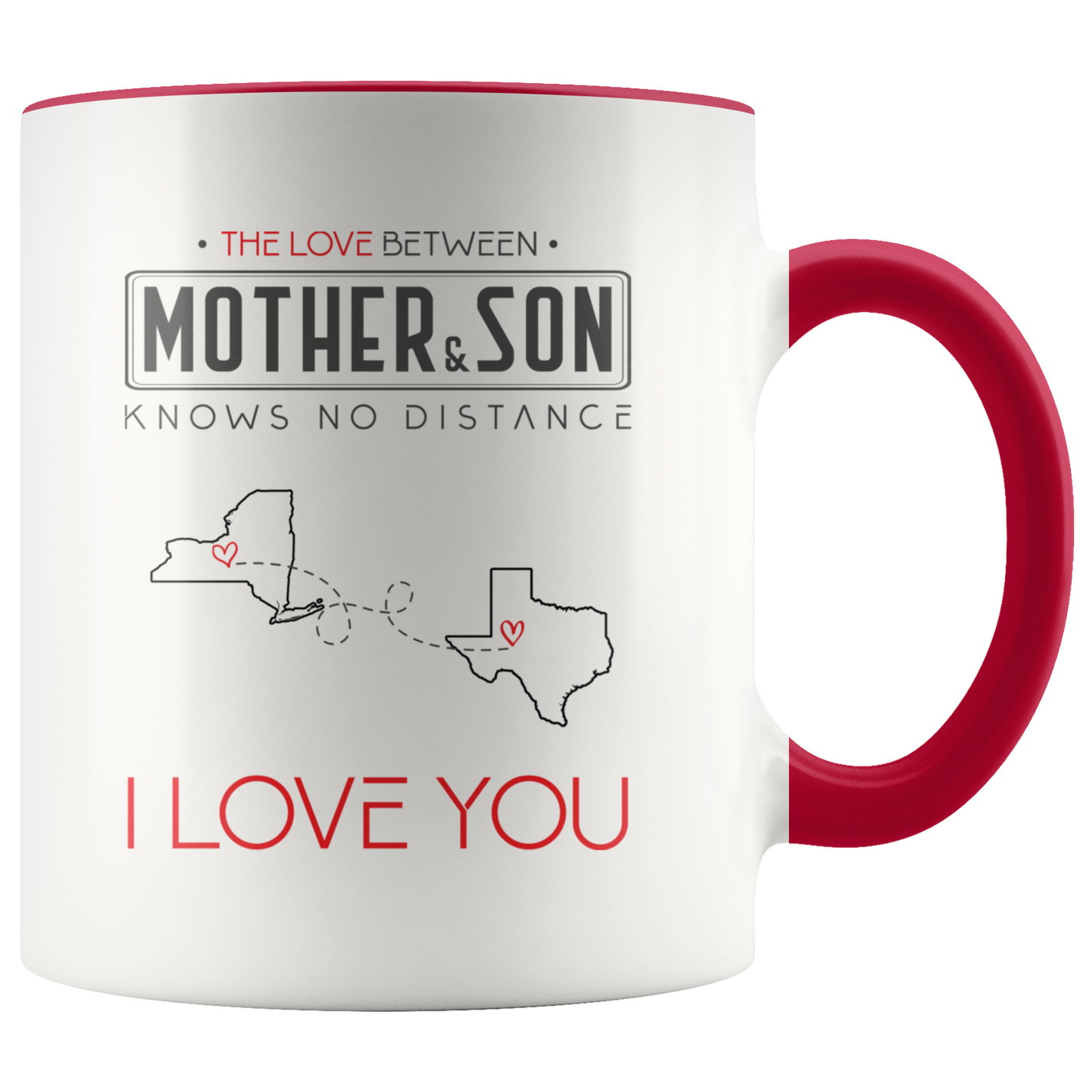 ND-21315233-sp-23550 - [ New York | Texas ]Mom And Son Accent Mug 11 oz Red - The Love Between Mother A