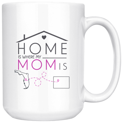 ND20655688-sp-23802 - [ Florida | Colorado ]Long Distance Mothers Day Mug Florida Colorado - Home Is Wh