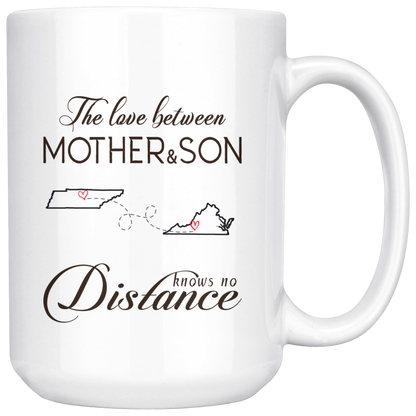 ND20604956-15oz-sp-23890 - [ Tennessee | Virginia ]Long Distance Mug 15 oz Tennessee Virginia - The Love Betwee