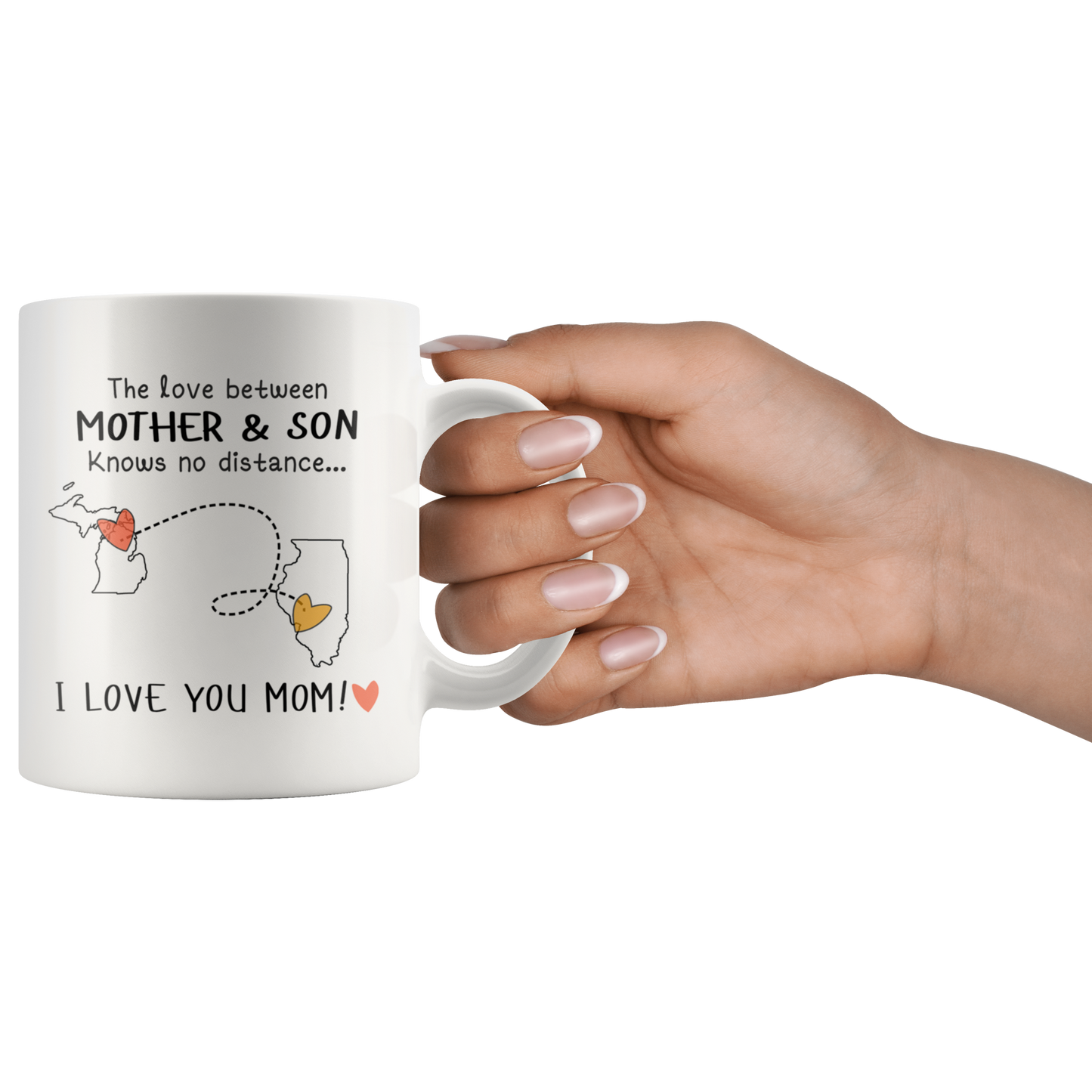 HNV-CUS-GRAND-sp-27697 - [ Michigan | Illinois ] (mug_11oz_white) Mothers Day Gifts Personalized Mother Day Gifts Coffee Mug F